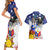 Filipino American History Month Couples Matching Short Sleeve Bodycon Dress and Hawaiian Shirt Filipino Coat Of Arms and American Eagle Splash Style LT03 - Polynesian Pride