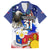 Filipino American History Month Family Matching Mermaid Dress and Hawaiian Shirt Filipino Coat Of Arms and American Eagle Splash Style LT03 Dad's Shirt - Short Sleeve Blue - Polynesian Pride