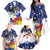 Filipino American History Month Family Matching Off Shoulder Long Sleeve Dress and Hawaiian Shirt Filipino Coat Of Arms and American Eagle Splash Style LT03 - Polynesian Pride