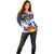 Filipino American History Month Off Shoulder Sweater Filipino Coat Of Arms and American Eagle Splash Style LT03 - Polynesian Pride