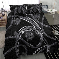 Hawaiian Kakau Art and Hisbiscus Tattoo Bedding Set Tribal Pattern-Silver Style LT03 - Polynesian Pride