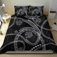 Hawaiian Kakau Art and Hisbiscus Tattoo Bedding Set Tribal Pattern-Silver Style LT03 - Polynesian Pride