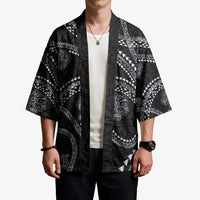 Hawaiian Kakau Art and Hisbiscus Tattoo Kimono Tribal Pattern-Silver Style LT03 - Polynesian Pride