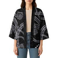 Hawaiian Kakau Art and Hisbiscus Tattoo Kimono Tribal Pattern-Silver Style LT03 - Polynesian Pride