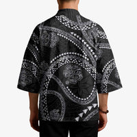 Hawaiian Kakau Art and Hisbiscus Tattoo Kimono Tribal Pattern-Silver Style LT03 - Polynesian Pride