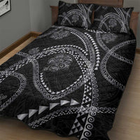 Hawaiian Kakau Art and Hisbiscus Tattoo Quilt Bed Set Tribal Pattern-Silver Style LT03 - Polynesian Pride
