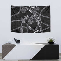 Hawaiian Kakau Art and Hibiscus Tattoo Tapestry Tribal Pattern-Silver Style LT03 - Polynesian Pride