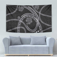 Hawaiian Kakau Art and Hibiscus Tattoo Tapestry Tribal Pattern-Silver Style LT03 - Polynesian Pride