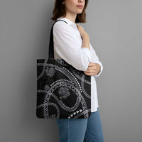 Hawaiian Kakau Art and Hisbiscus Tattoo Tote Bag Tribal Pattern-Silver Style LT03 - Polynesian Pride