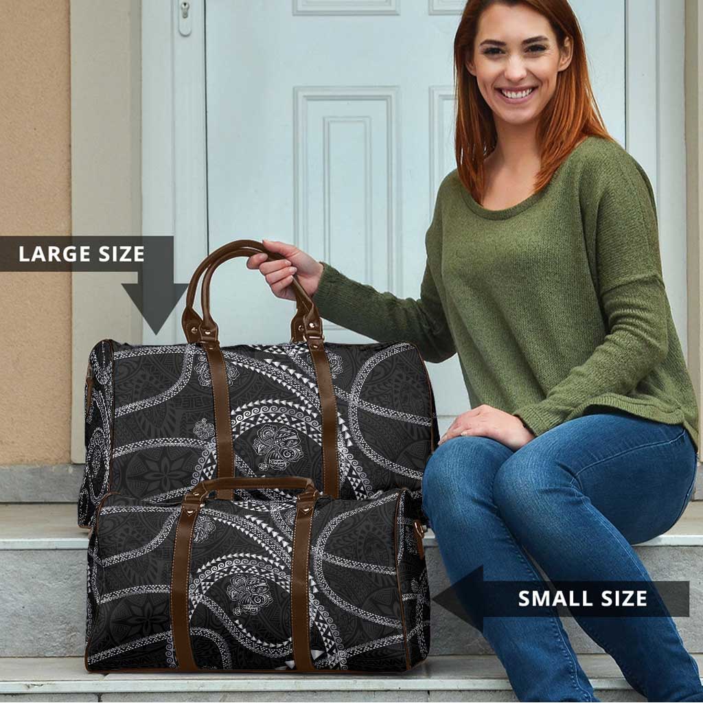 Hawaiian Kakau Art and Hisbiscus Tattoo Travel Bag Tribal Pattern-Silver Style LT03 - Polynesian Pride