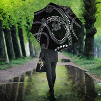 Hawaiian Kakau Art and Hisbiscus Tattoo Umbrella Tribal Pattern-Silver Style LT03 - Polynesian Pride
