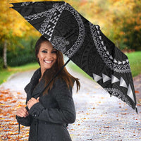 Hawaiian Kakau Art and Hisbiscus Tattoo Umbrella Tribal Pattern-Silver Style LT03 - Polynesian Pride