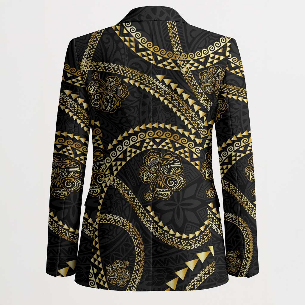 Hawaiian Kakau Art and Hisbiscus Tattoo Blazer Tribal Pattern-Gold Style LT03 - Polynesian Pride