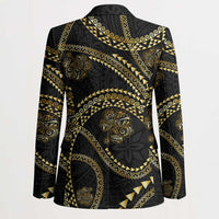 Hawaiian Kakau Art and Hisbiscus Tattoo Blazer Tribal Pattern-Gold Style LT03 - Polynesian Pride