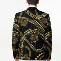 Hawaiian Kakau Art and Hisbiscus Tattoo Blazer Tribal Pattern-Gold Style LT03 - Polynesian Pride