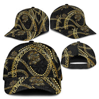 Hawaiian Kakau Art and Hisbiscus Tattoo Classic Cap Tribal Pattern-Gold Style LT03 - Polynesian Pride