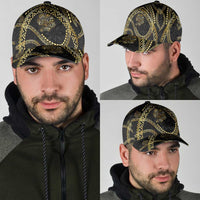 Hawaiian Kakau Art and Hisbiscus Tattoo Classic Cap Tribal Pattern-Gold Style LT03 - Polynesian Pride