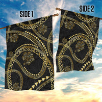 Hawaiian Kakau Art and Hibiscus Tattoo Garden Flag Tribal Pattern-Gold Style LT03 - Polynesian Pride