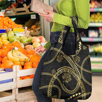 Hawaiian Kakau Art and Hibiscus Tattoo Grocery Bag Tribal Pattern-Gold Style LT03 - Polynesian Pride
