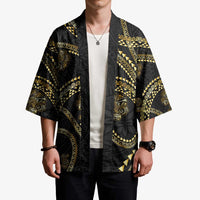 Hawaiian Kakau Art and Hisbiscus Tattoo Kimono Tribal Pattern-Gold Style LT03 - Polynesian Pride