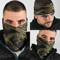 Hawaiian Kakau Art and Hisbiscus Tattoo Neck Gaiter Tribal Pattern-Gold Style LT03 - Polynesian Pride