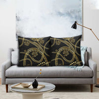 Hawaiian Kakau Art and Hisbiscus Tattoo Pillow Cover Tribal Pattern-Gold Style LT03 - Polynesian Pride