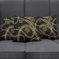 Hawaiian Kakau Art and Hisbiscus Tattoo Pillow Cover Tribal Pattern-Gold Style LT03 - Polynesian Pride