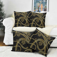 Hawaiian Kakau Art and Hisbiscus Tattoo Pillow Cover Tribal Pattern-Gold Style LT03 - Polynesian Pride
