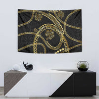 Hawaiian Kakau Art and Hisbiscus Tattoo Tapestry Tribal Pattern-Gold Style LT03 - Polynesian Pride