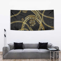 Hawaiian Kakau Art and Hisbiscus Tattoo Tapestry Tribal Pattern-Gold Style LT03 - Polynesian Pride