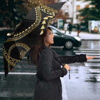 Hawaiian Kakau Art and Hisbiscus Tattoo Umbrella Tribal Pattern-Gold Style LT03 - Polynesian Pride