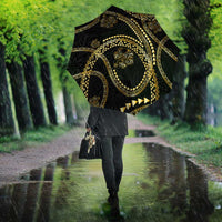Hawaiian Kakau Art and Hisbiscus Tattoo Umbrella Tribal Pattern-Gold Style LT03 - Polynesian Pride
