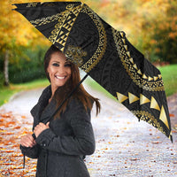 Hawaiian Kakau Art and Hisbiscus Tattoo Umbrella Tribal Pattern-Gold Style LT03 - Polynesian Pride