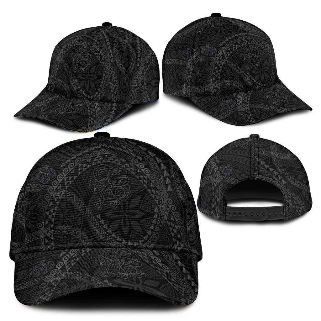 Hawaiian Kakau Art and Hisbiscus Tattoo Classic Cap Tribal Pattern-Black Gradient Style LT03 - Polynesian Pride