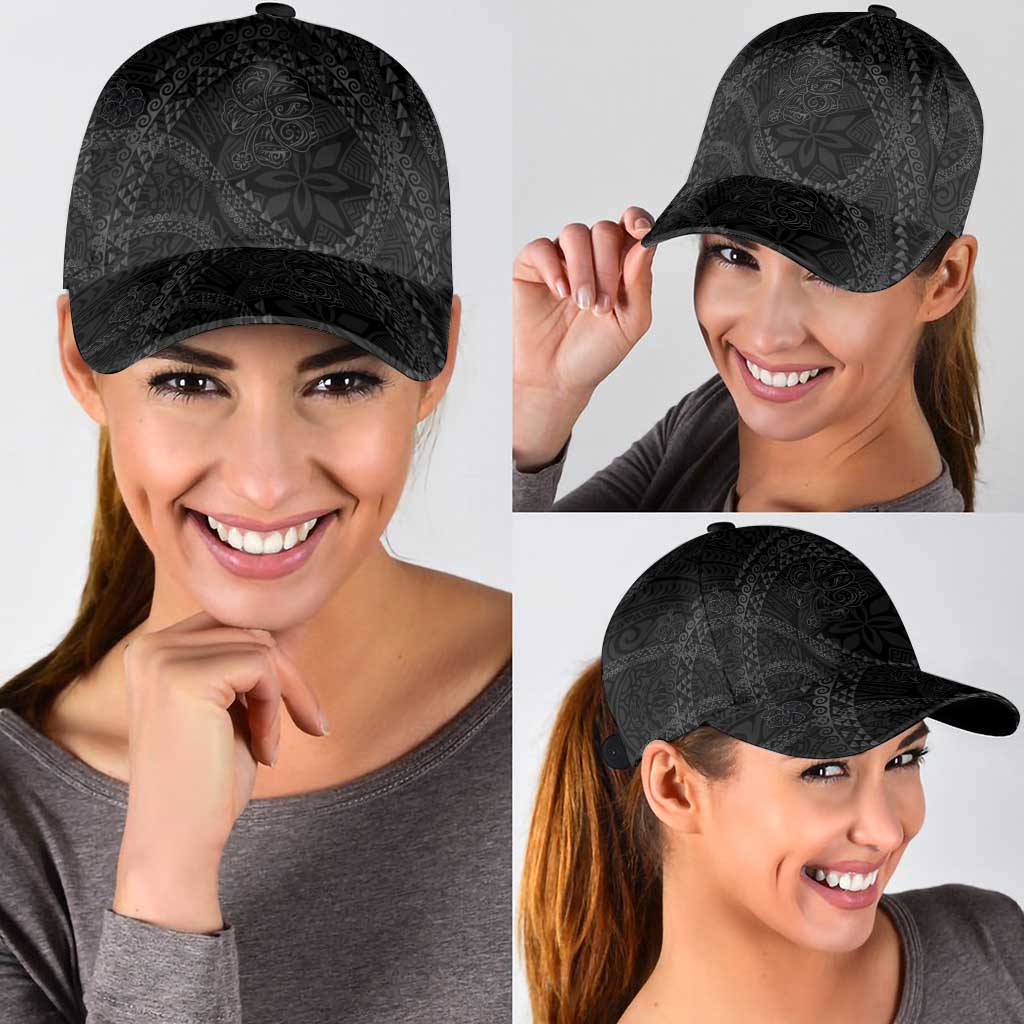 Hawaiian Kakau Art and Hisbiscus Tattoo Classic Cap Tribal Pattern-Black Gradient Style LT03 - Polynesian Pride