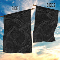 Hawaiian Kakau Art and Hisbiscus Tattoo Garden Flag Tribal Pattern-Black Gradient Style LT03 - Polynesian Pride