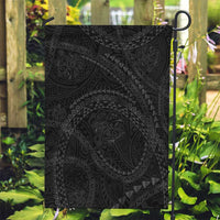 Hawaiian Kakau Art and Hisbiscus Tattoo Garden Flag Tribal Pattern-Black Gradient Style LT03 Garden Flag Black - Polynesian Pride