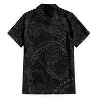 Hawaiian Kakau Art and Hisbiscus Tattoo Hawaiian Shirt Tribal Pattern-Black Gradient Style LT03 - Polynesian Pride