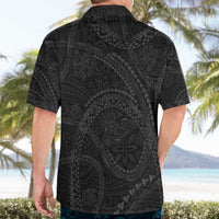 Hawaiian Kakau Art and Hisbiscus Tattoo Hawaiian Shirt Tribal Pattern-Black Gradient Style LT03 - Polynesian Pride