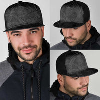 Hawaiian Kakau Art and Hisbiscus Tattoo Mesh Trucker Cap Tribal Pattern-Black Gradient Style LT03 - Polynesian Pride