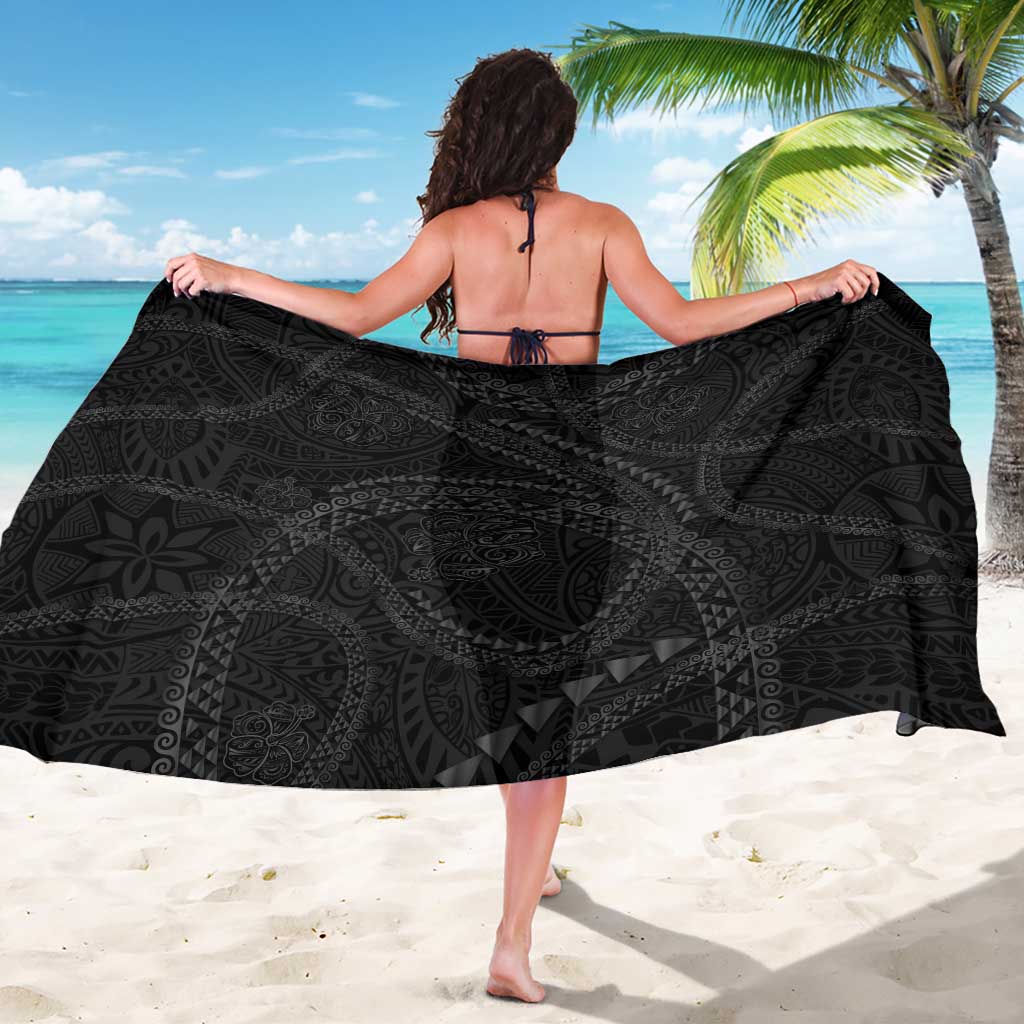 Hawaiian Kakau Art and Hisbiscus Tattoo Sarong Tribal Pattern-Black Gradient Style LT03 - Polynesian Pride
