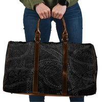 Hawaiian Kakau Art and Hisbiscus Tattoo Travel Bag Tribal Pattern-Black Gradient Style LT03 Black - Polynesian Pride