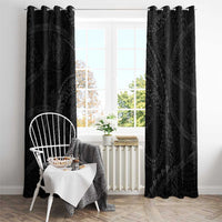 Hawaiian Kakau Art and Hisbiscus Tattoo Window Curtain Tribal Pattern-Black Gradient Style LT03 - Polynesian Pride