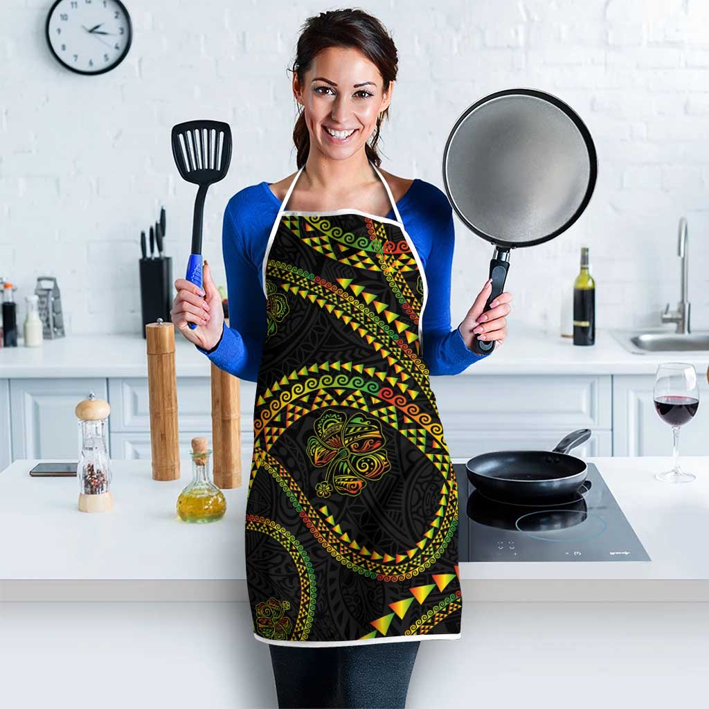 Hawaiian Kakau Art and Hisbiscus Tattoo Apron Tribal Pattern-Reggae Style LT03 - Polynesian Pride