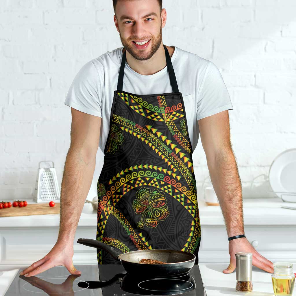 Hawaiian Kakau Art and Hisbiscus Tattoo Apron Tribal Pattern-Reggae Style LT03 - Polynesian Pride