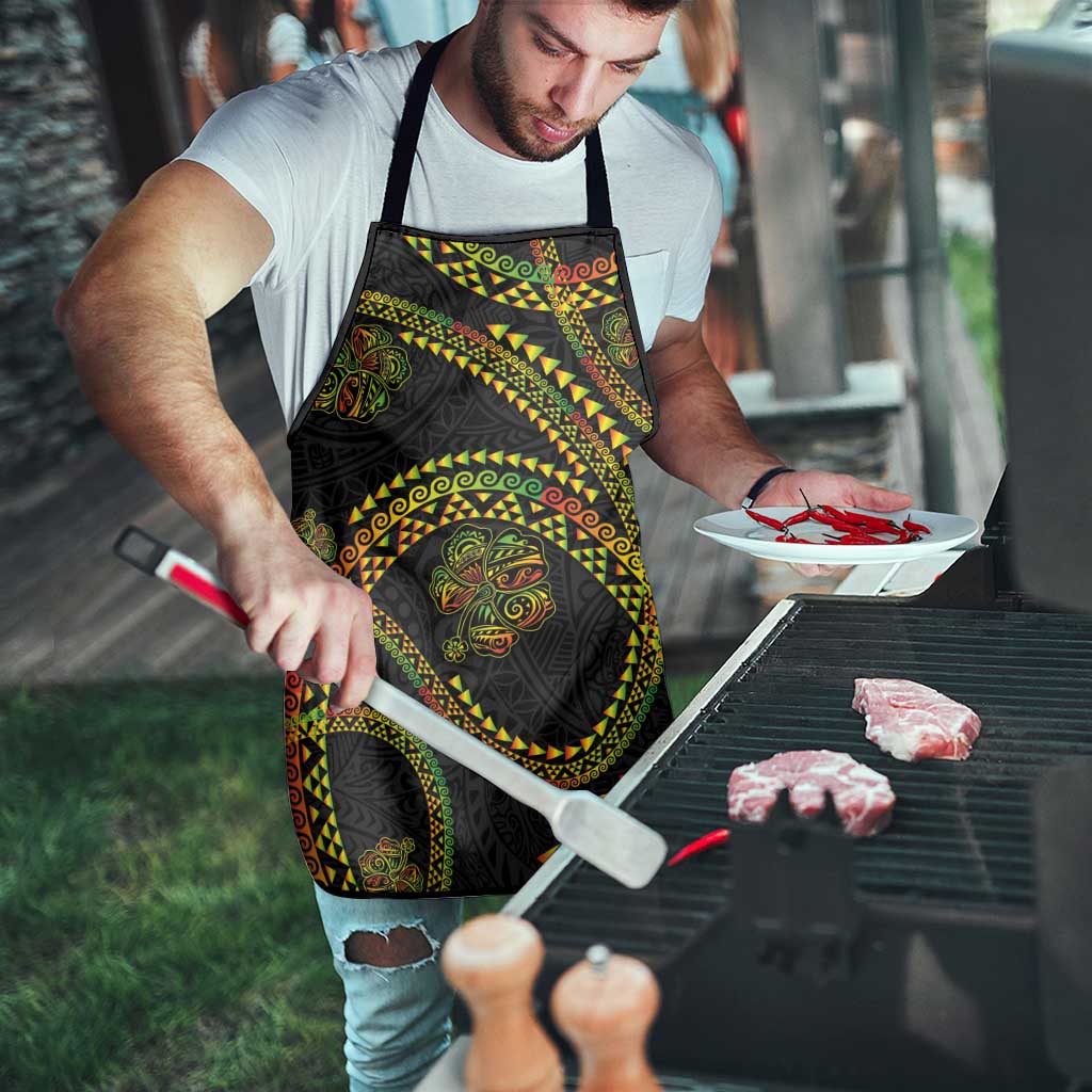 Hawaiian Kakau Art and Hisbiscus Tattoo Apron Tribal Pattern-Reggae Style LT03 - Polynesian Pride