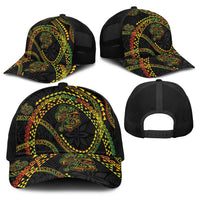 Hawaiian Kakau Art and Hisbiscus Tattoo Baseball Net Cap Tribal Pattern-Reggae Style LT03 - Polynesian Pride