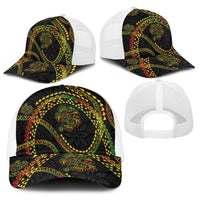 Hawaiian Kakau Art and Hisbiscus Tattoo Baseball Net Cap Tribal Pattern-Reggae Style LT03 - Polynesian Pride