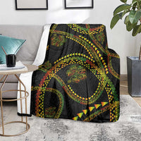 Hawaiian Kakau Art and Hisbiscus Tattoo Blanket Tribal Pattern-Reggae Style LT03 - Polynesian Pride
