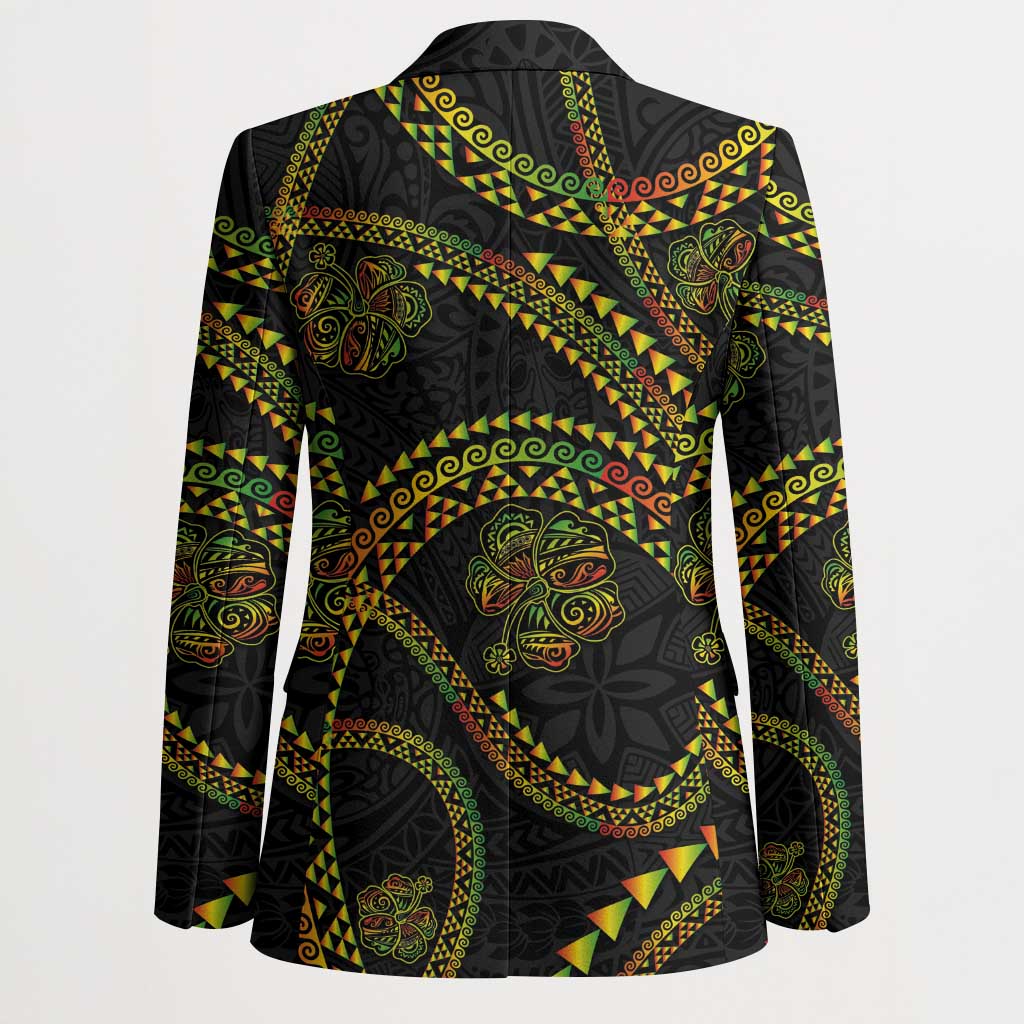 Hawaiian Kakau Art and Hisbiscus Tattoo Blazer Tribal Pattern-Reggae Style LT03 - Polynesian Pride
